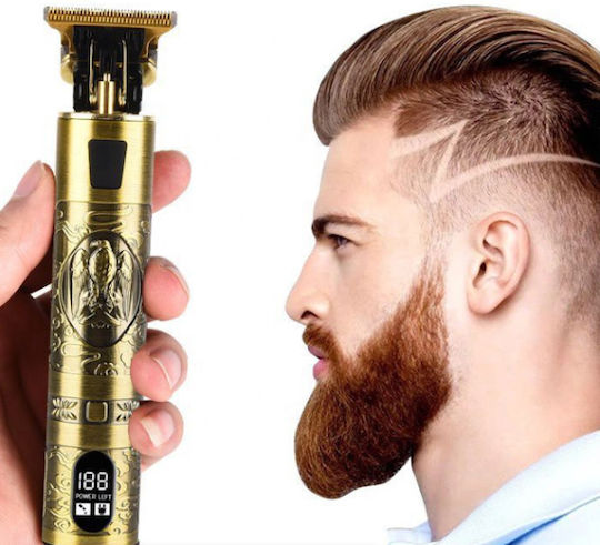 Andowl Επαναφορτιζόμενη Κουρευτική Μηχανή Χρυσή με Σχέδιο Αετό Q-LF711