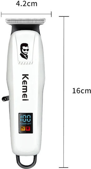 Kemei Επαναφορτιζόμενη Κουρευτική Μηχανή Λευκή KM-PG232