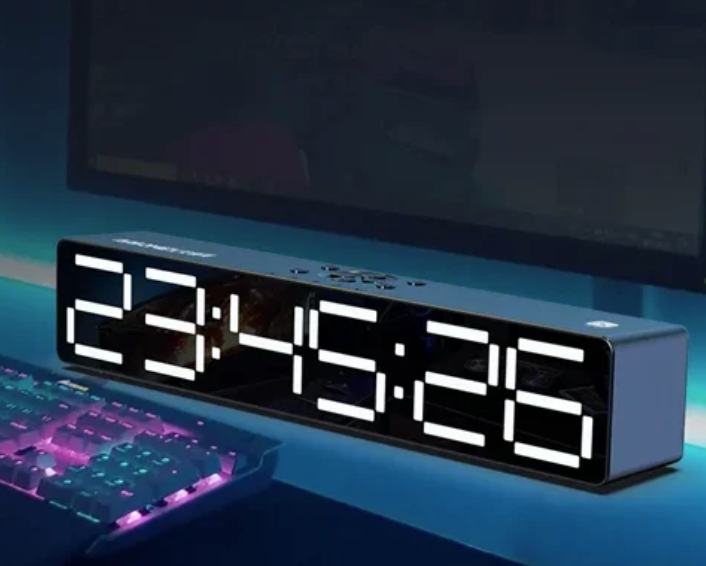 Φορητό ηχείο 4 σε 1 με ρολόι, συναγερμός υποδοχή κάρτας SD και Bluetooth Andowl Q-YXB133 μαύρο