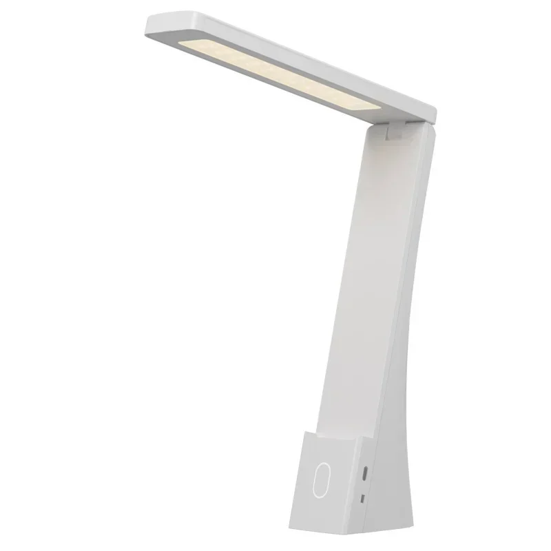 Αναδιπλούμενο Φωτιστικό Γραφείου Led Επαναφορτιζόμενο με θέση στήριξης κινητού – Λευκό
