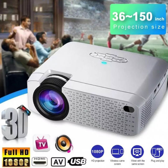 Andowl Q-A16 Mini Projector με Wi-Fi και Ενσωματωμένα Ηχεία Λευκός