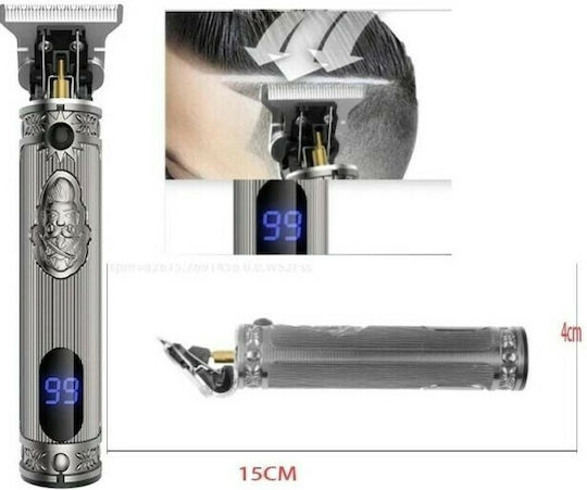 Kemei ΚΜ-700H Επαναφορτιζόμενη Κουρευτική Μηχανή Ασημί KM-700H