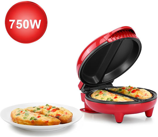 Hoomei Ηλεκτρική Ομελετιέρα 750W Κόκκινη HM-5848