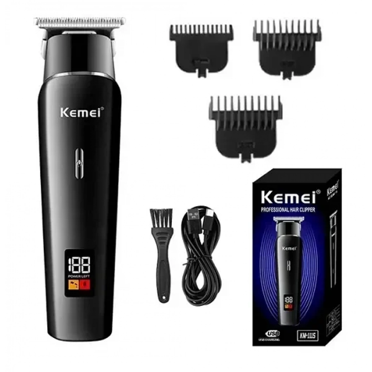 Kemei KM-1113 Επαναφορτιζόμενη Κουρευτική Μηχανή