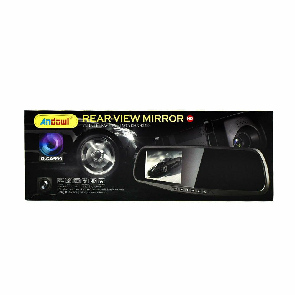 Andowl Q-CA599 Καθρέπτης με Κάμερα DVR Αυτοκινήτου 1080P με Οθόνη 4.5" με Κλιπ