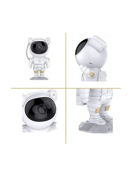 Led Παιδικό Φωτιστικό Projector με Προβολή Αστεριών Λευκό 591984