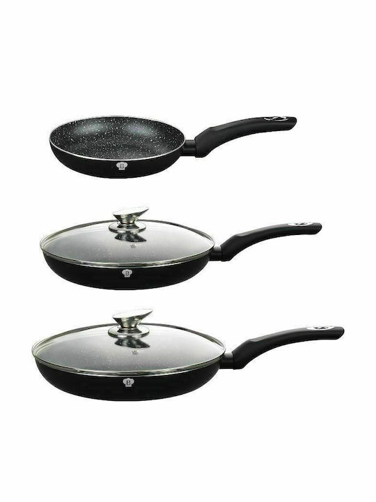 Blaumann Σετ Τηγάνια από Αλουμίνιο Μαύρα με Επίστρωση από Πέτρα 5τμχ