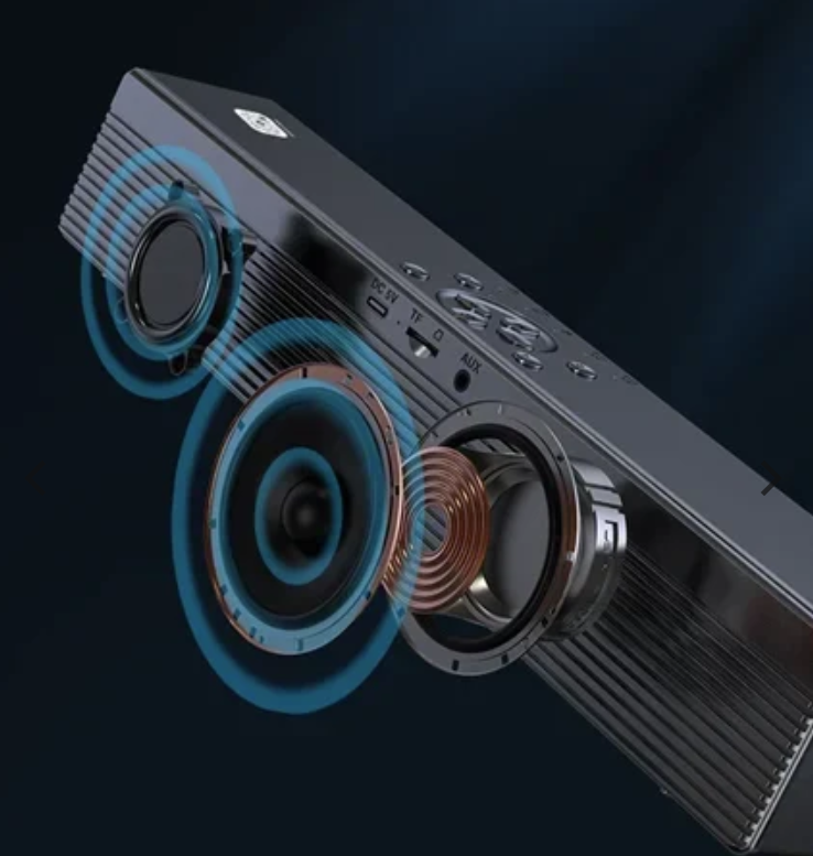 Φορητό ηχείο 4 σε 1 με ρολόι, συναγερμός υποδοχή κάρτας SD και Bluetooth Andowl Q-YXB133 μαύρο