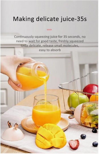 Andowl Q-JU21 Επαναφορτιζόμενο Μπλέντερ για Smoothies 0.3lt Pink