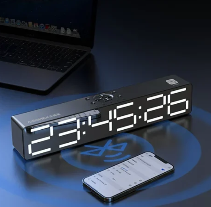 Φορητό ηχείο 4 σε 1 με ρολόι, συναγερμός υποδοχή κάρτας SD και Bluetooth Andowl Q-YXB133 μαύρο