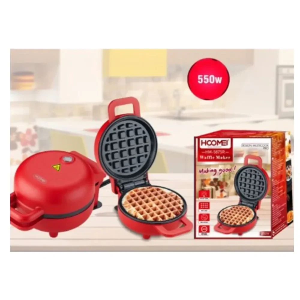 Hoomei HM-5875R Συσκευή για Βάφλες 550W, 177x127x87mm – Κόκκινο