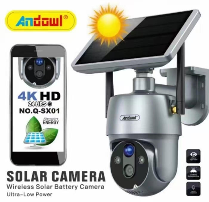 Andowl IP Κάμερα Παρακολούθησης Wi-Fi 1080p Full HD Αδιάβροχη Μπαταρίας με Αμφίδρομη Επικοινωνία Ασημί Q-SX01
