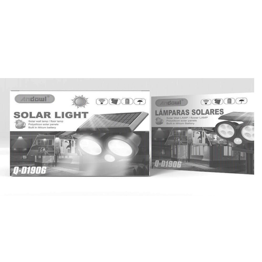 Andowl Επιτοίχιο Ηλιακό Φωτιστικό Q-D1906