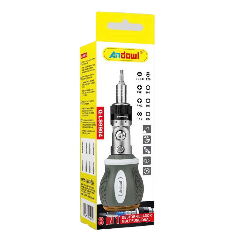 Andowl Κατσαβίδι με 8 Εναλλασσόμενες Μύτες Q-LS9904