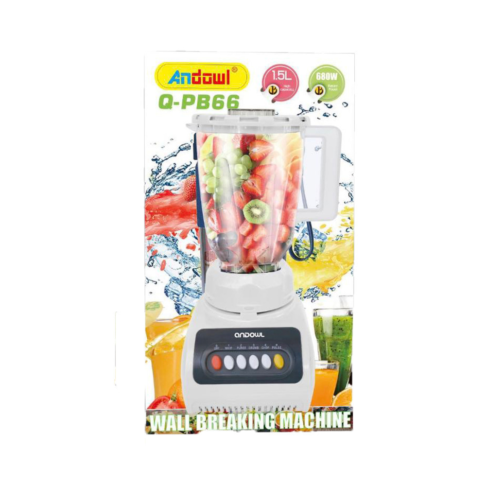 Andowl Μπλέντερ για Smoothies 1.5lt 680W Λευκό Q-PB66