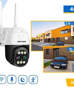 Αδιάβροχη Κάμερα Παρακολούθησης Wi-Fi HD 1080P 355° IP66 με Ζουμ X8 και Έγχρωμη Νυχτερινή Λήψη Jortan JT-8186XM Μαύρη-Λευκή